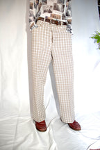 [SEARS] Checkered Slacks - White,Blown