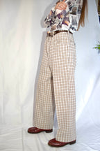 [SEARS] Checkered Slacks - White,Blown