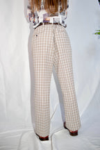 [SEARS] Checkered Slacks - White,Blown