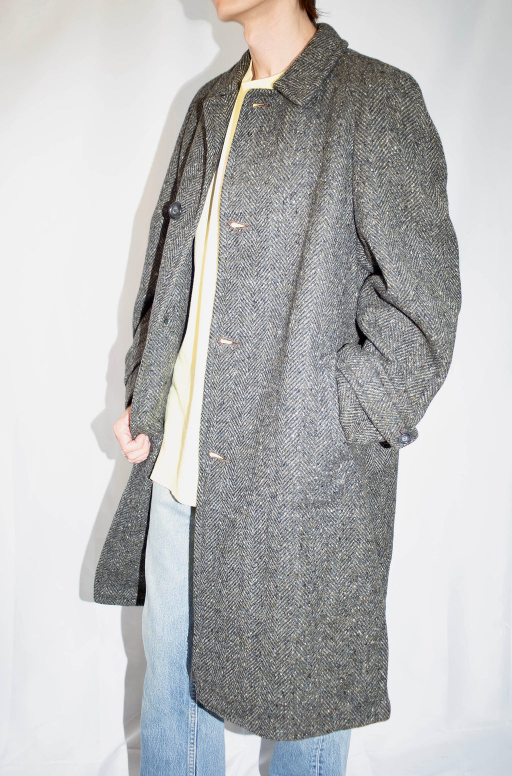 Wool Tweed Coat Grey