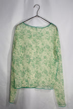 Mesh Top - Green,Floral