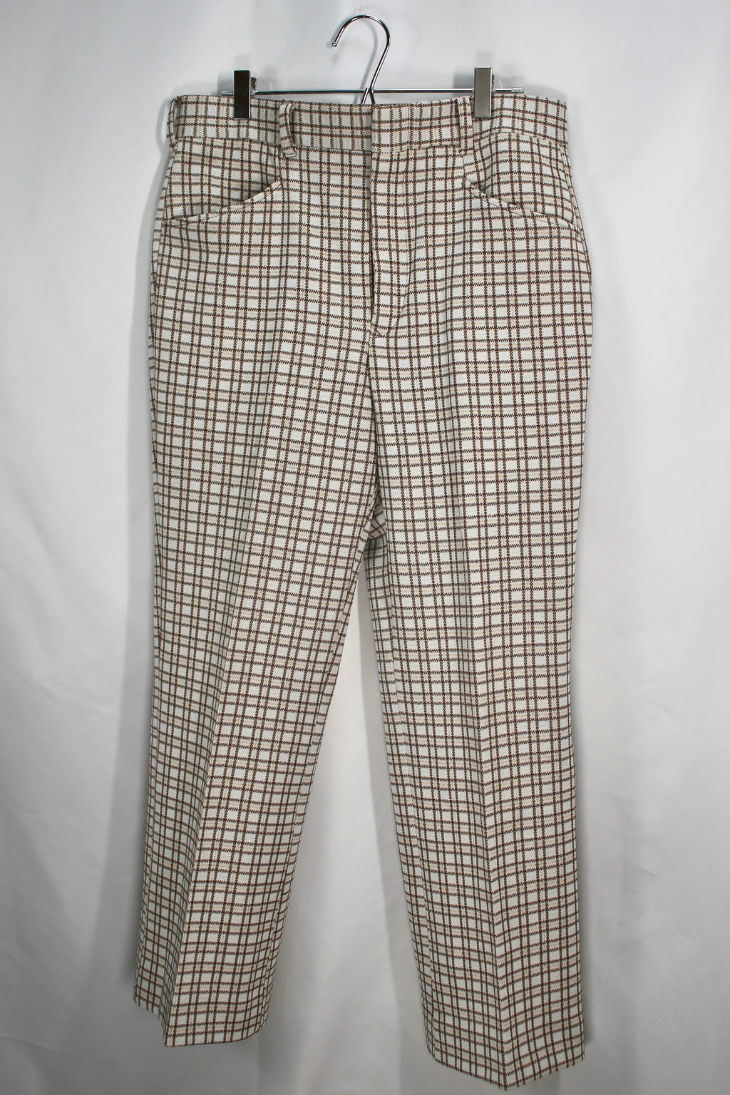 [SEARS] Checkered Slacks - White,Blown
