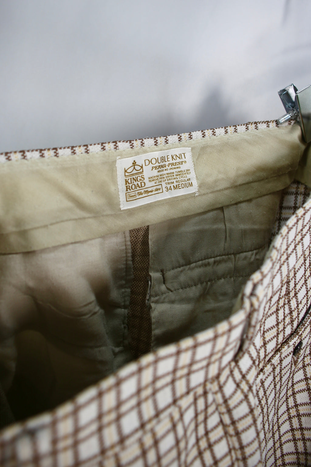 [SEARS] Checkered Slacks - White,Blown