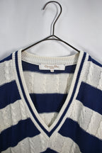 [Christian Dior SPORTS] V-Neck Border Sweater