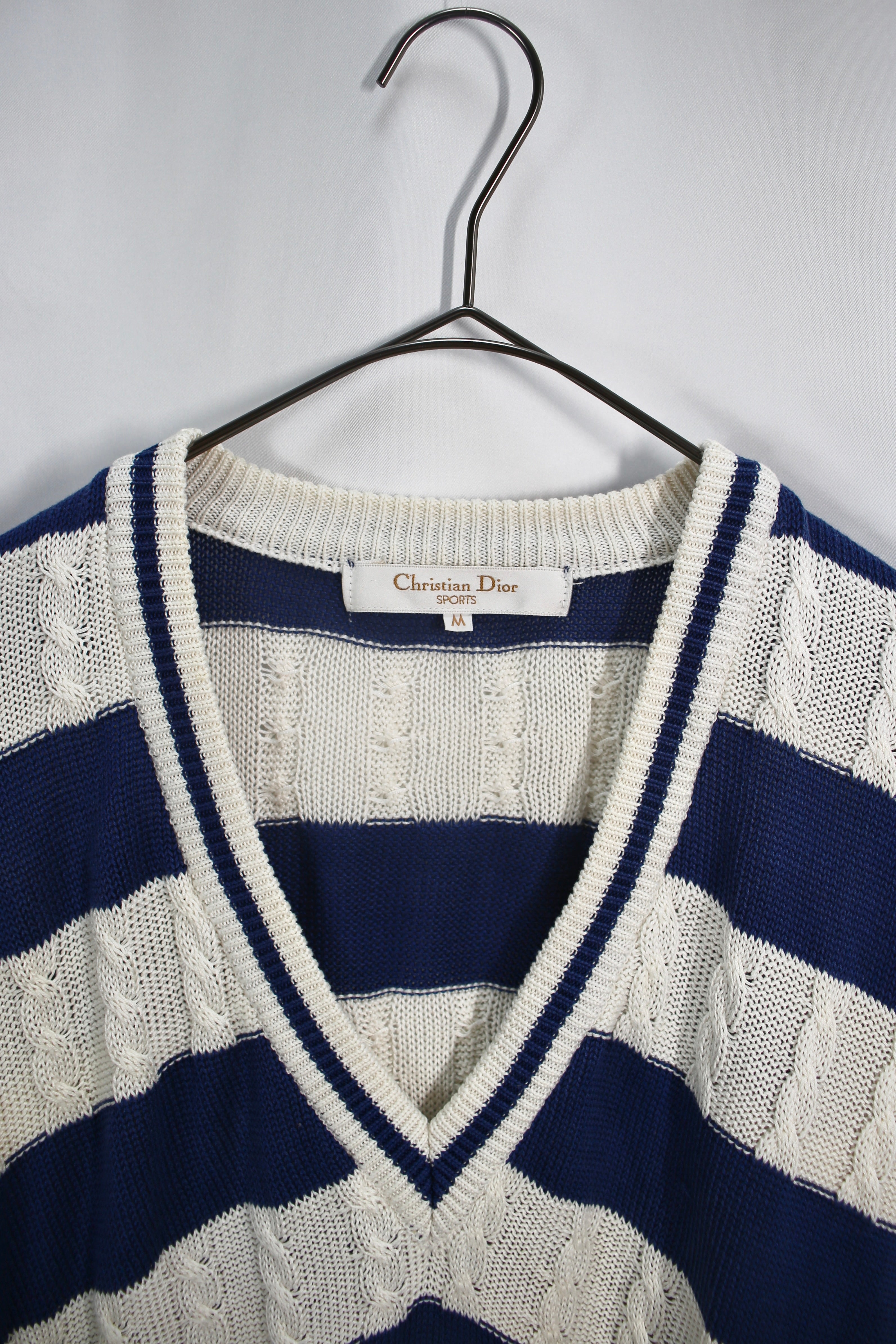 [Christian Dior SPORTS] V-Neck Border Sweater