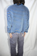 [Hartog] Velour Stripe Knit Polo