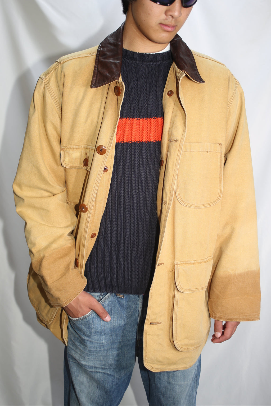 [GAP]Cotton Sweater Navy,Orange