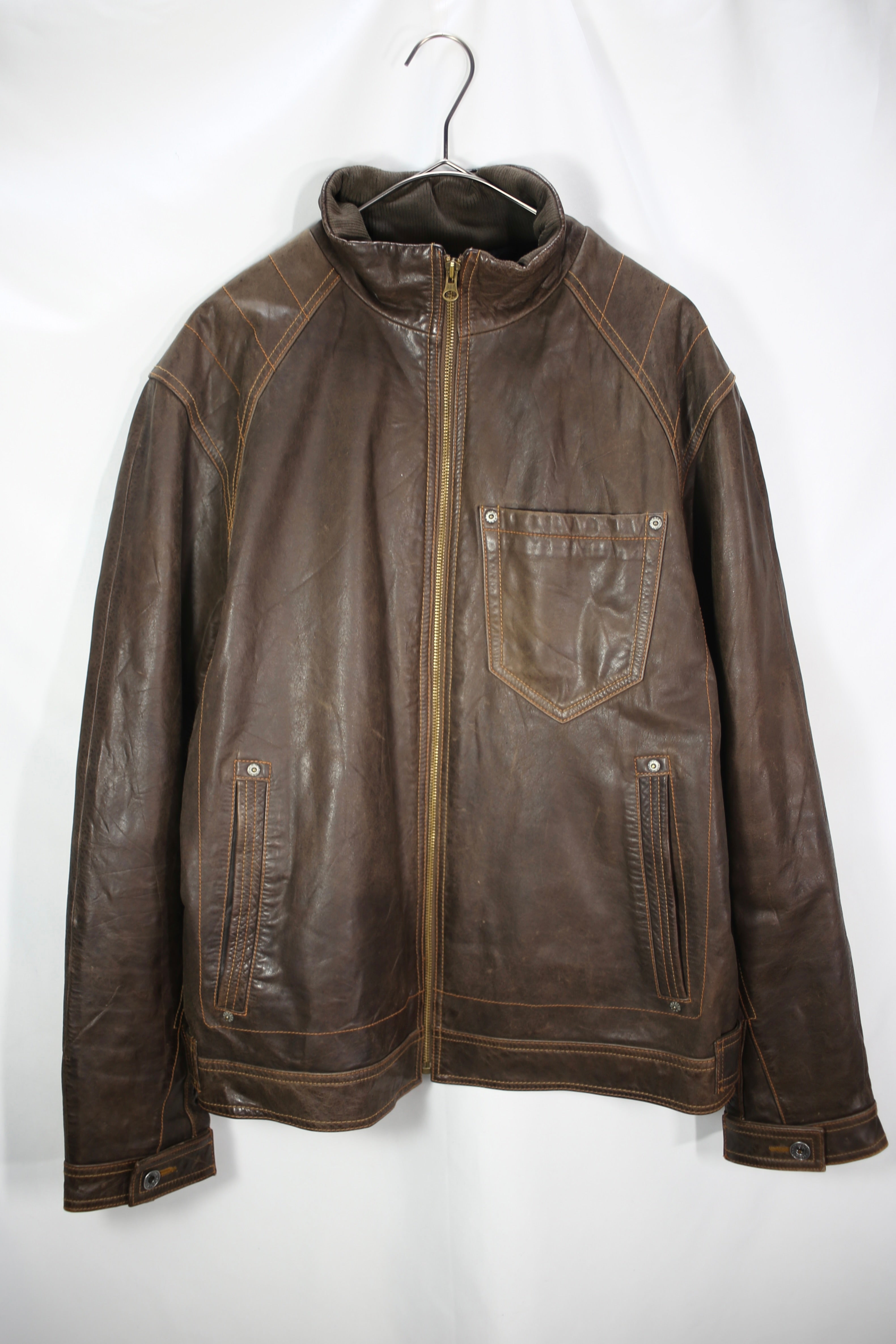GAP シープスキンレザージャケット ブラウン GAP] Leather Jacket Brown – Saturation