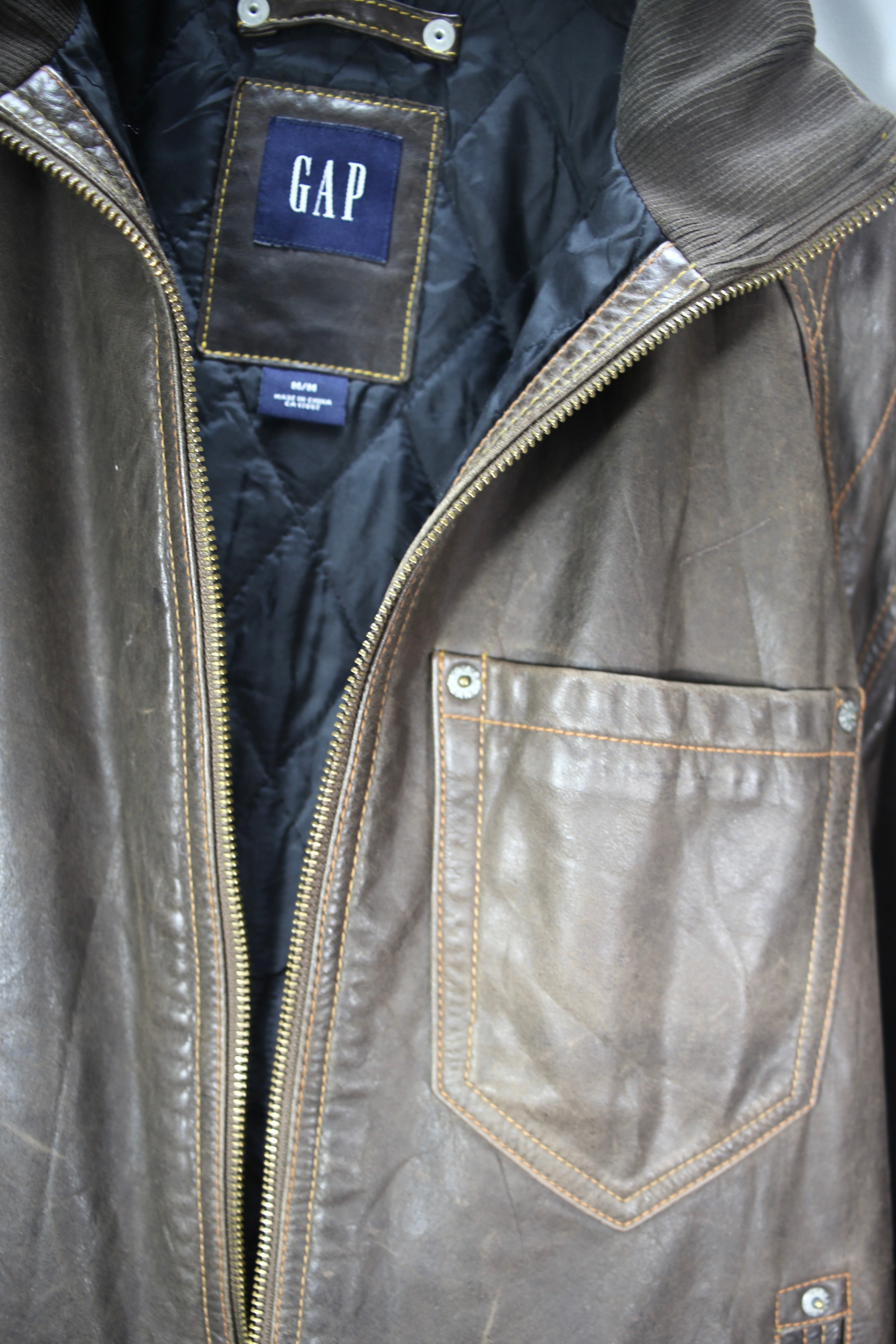 レザージャケット OLD GAP LEATHER JACKET SIZE L BROWN GAP] Leather Jacket Brown – Saturation