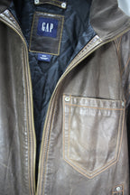 [GAP] Leather Jacket Brown
