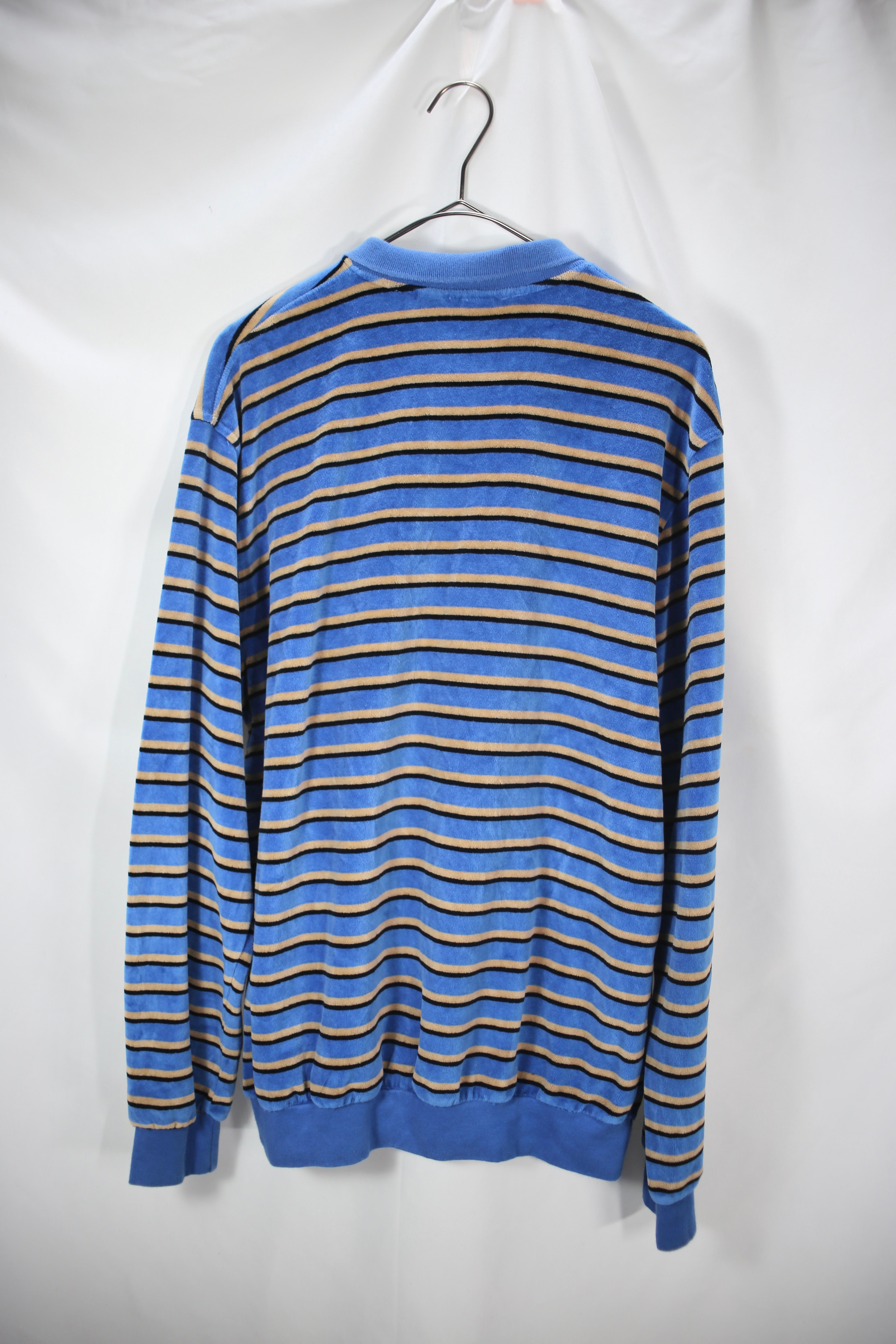 [Hartog] Velour Stripe Knit Polo