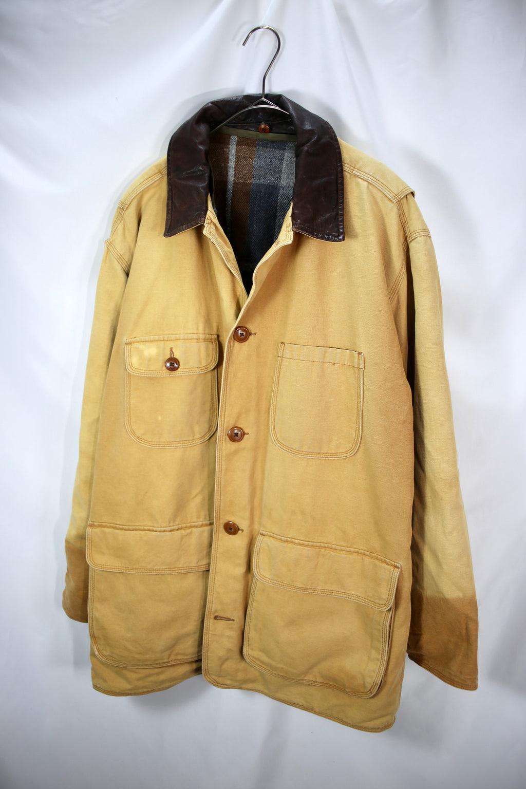 [J Crew] Leather Collar Duck Jacket