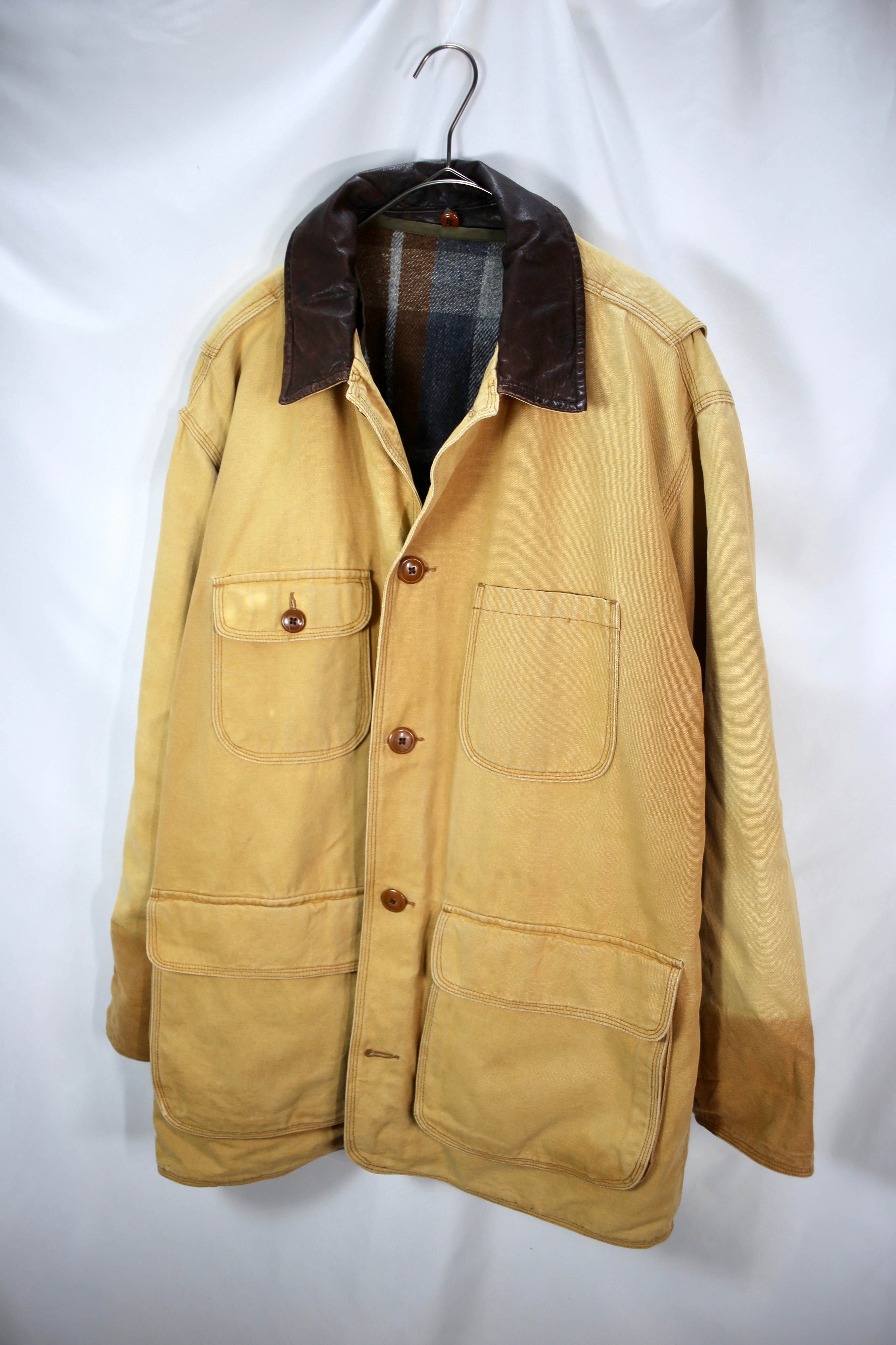 [J Crew] Leather Collar Duck Jacket