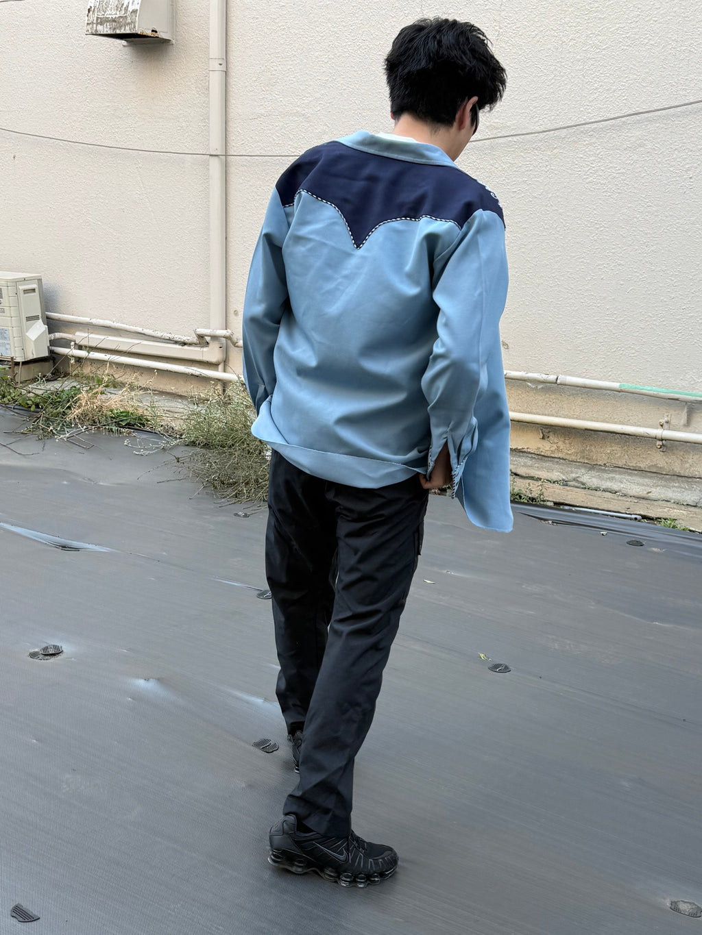 [H BAR C]60s Western Shirt - Light Blue