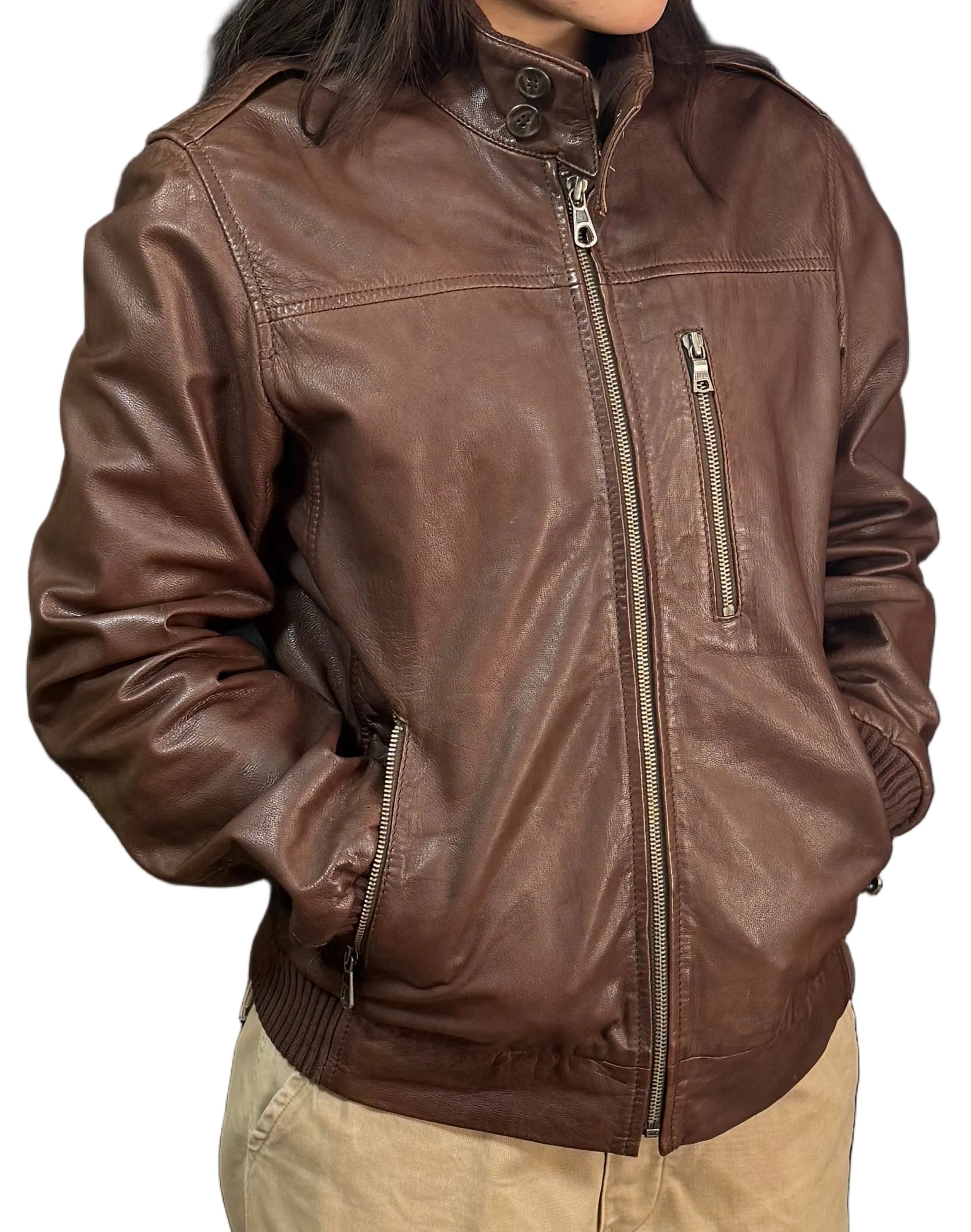 [GAP] Leather Jacket Brown - S size